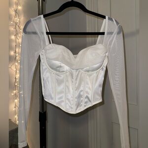 Satin Mesh Corset Top